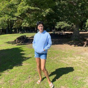 après swim hoodie. a clear, fresh sky